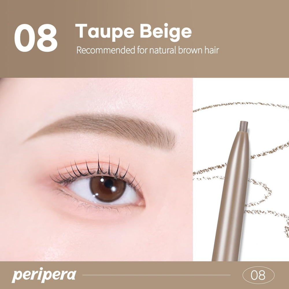 Duración prolongada para cejas definidas con Peripera Speedy Skinny Brow.