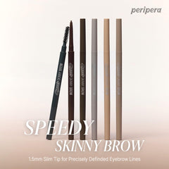 Peripera Speedy Skinny Brow tono 01 gris marrón para cejas naturales.