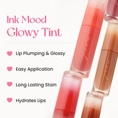 Peripera Ink Mood Glowy Tint, aplicación suave sobre labios para un look natural.