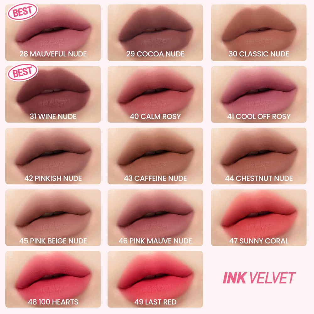 Peripera Ink the Velvet Lip Tint 040 Calm Rosy cuidado suave gracias a jojoba y ácido hialurónico