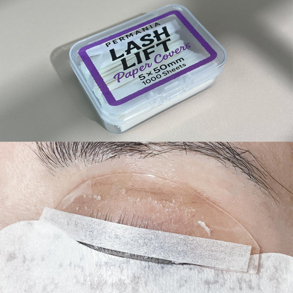 PERMANIA Lash Lift Papel ajuste seguro de pestañas para un rizo uniforme.