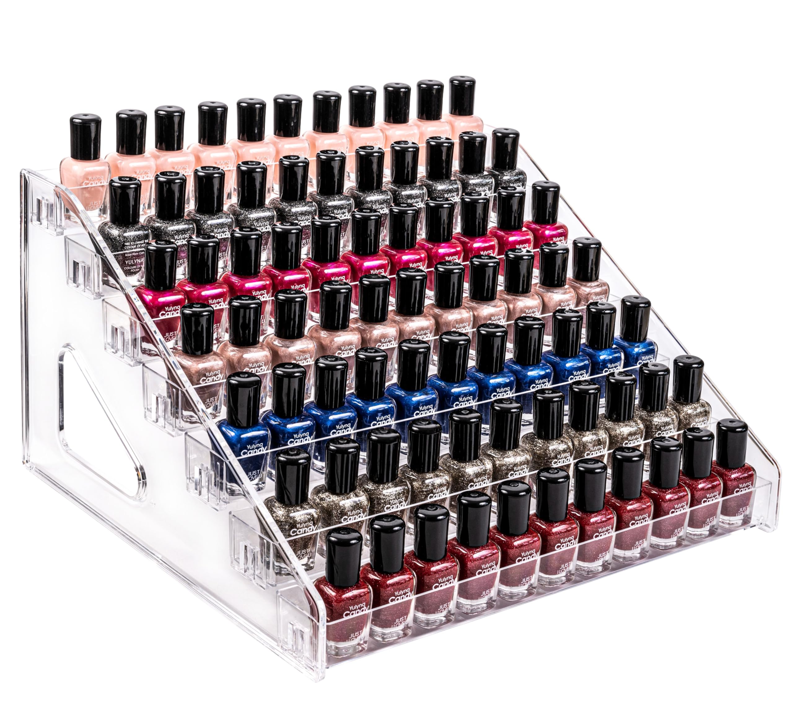 Pero Pero nail polish organizer in clear acrylic for easy access and color display