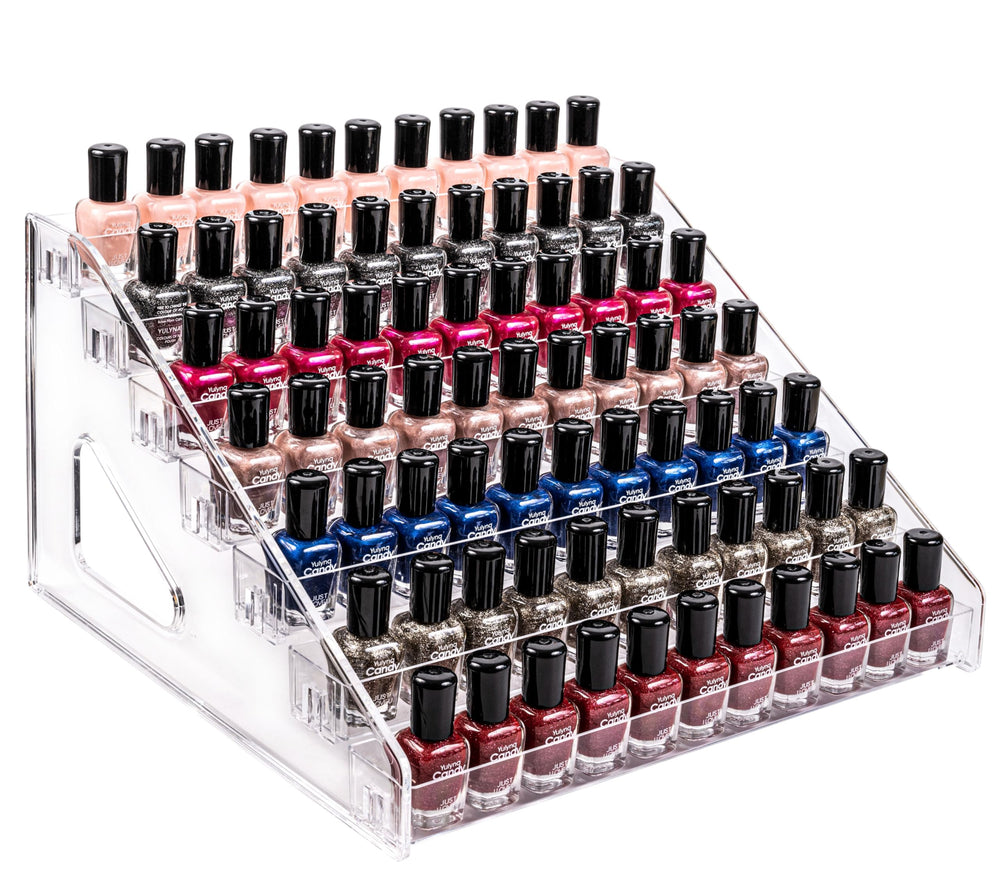 Pero Pero nail polish organizer in clear acrylic for easy access and color display