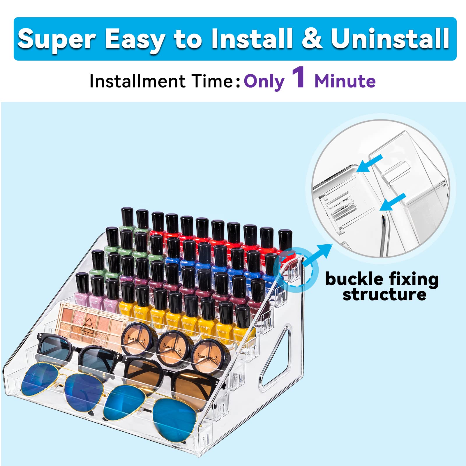 Pero Pero sunglasses organizer keeps shades upright and easy to grab