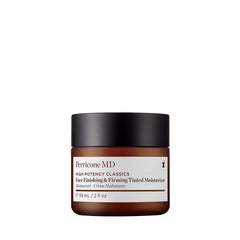 Perricone MD tinted moisturizer bottle with pearlescent glow and SPF 30.