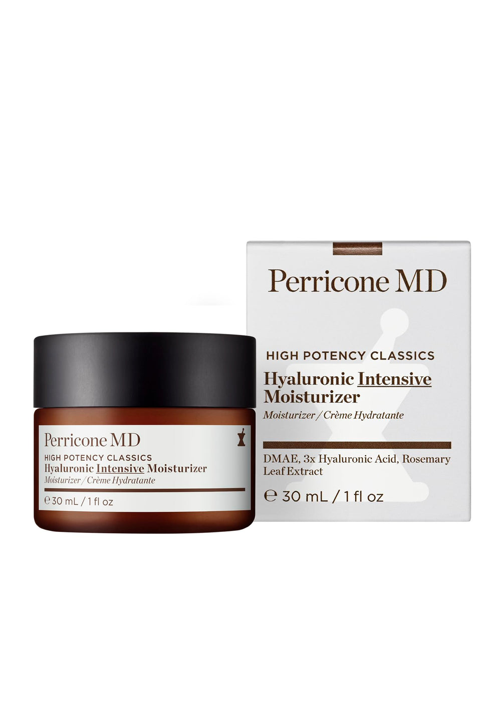 Texture closeup of Perricone MD moisturizer showing silky, non-greasy finish for all skin types.