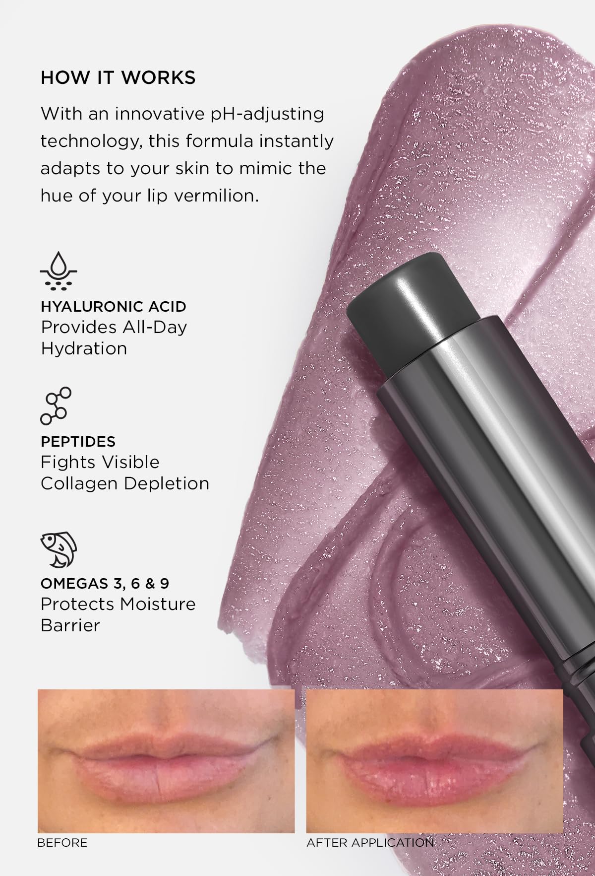 Perricone MD Lip Therapy Black on lips after use showing natural color.