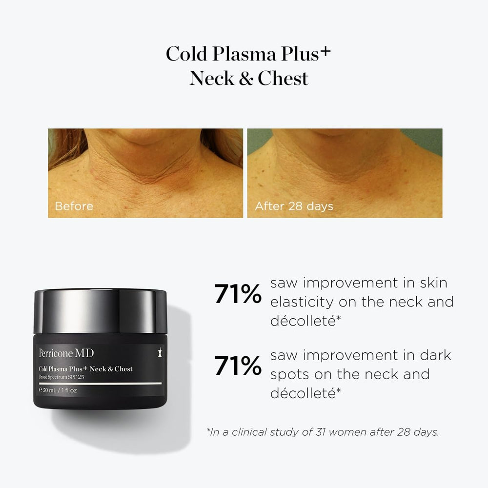 Perricone MD whipped texture cream applied to neck for hydration