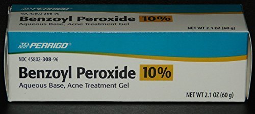 Perrigo tubo de gel para acné de 2.1 onzas, aplicación fácil.