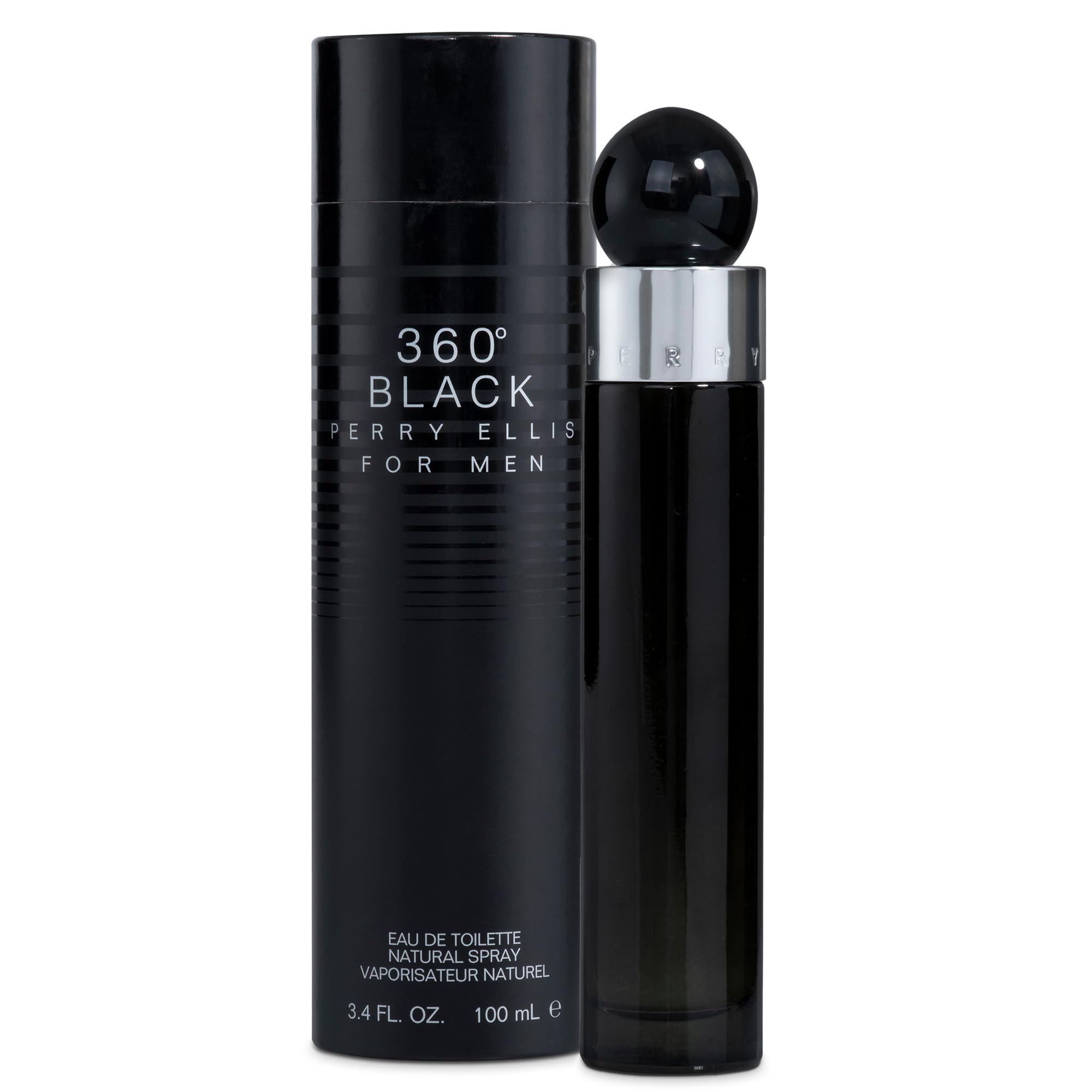 Perry Ellis 360 Black bottle front view for daily wear and confident style