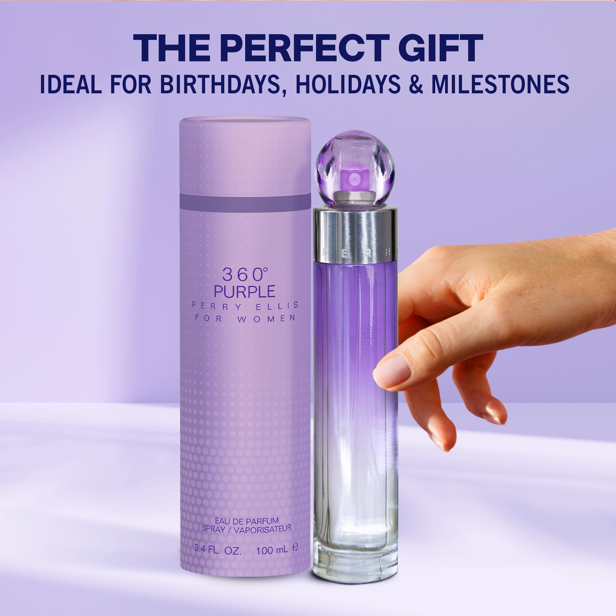 Perry Ellis 360 Purple spray mist, easy to apply for a lasting scent.