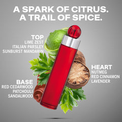 Perry Ellis 360° Red bottle angled view showcases modern elegance for day or night.
