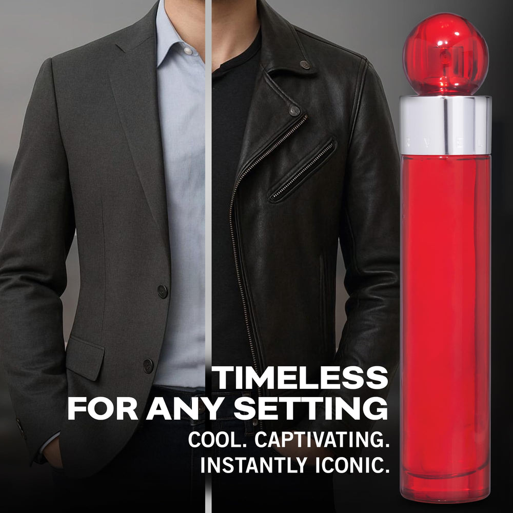 Perry Ellis 360 Red spray mist captures the fragrance in action.