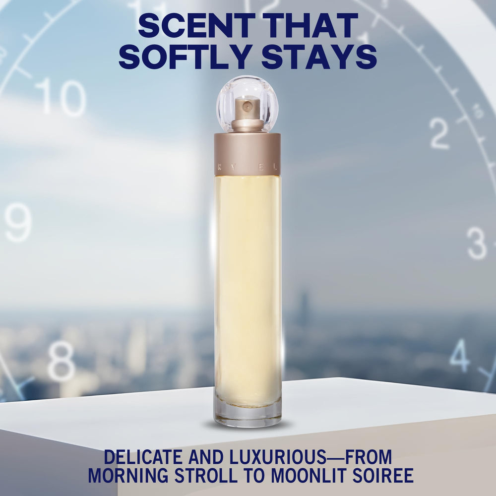 Perry Ellis 360° spray action demonstrates easy daily application.