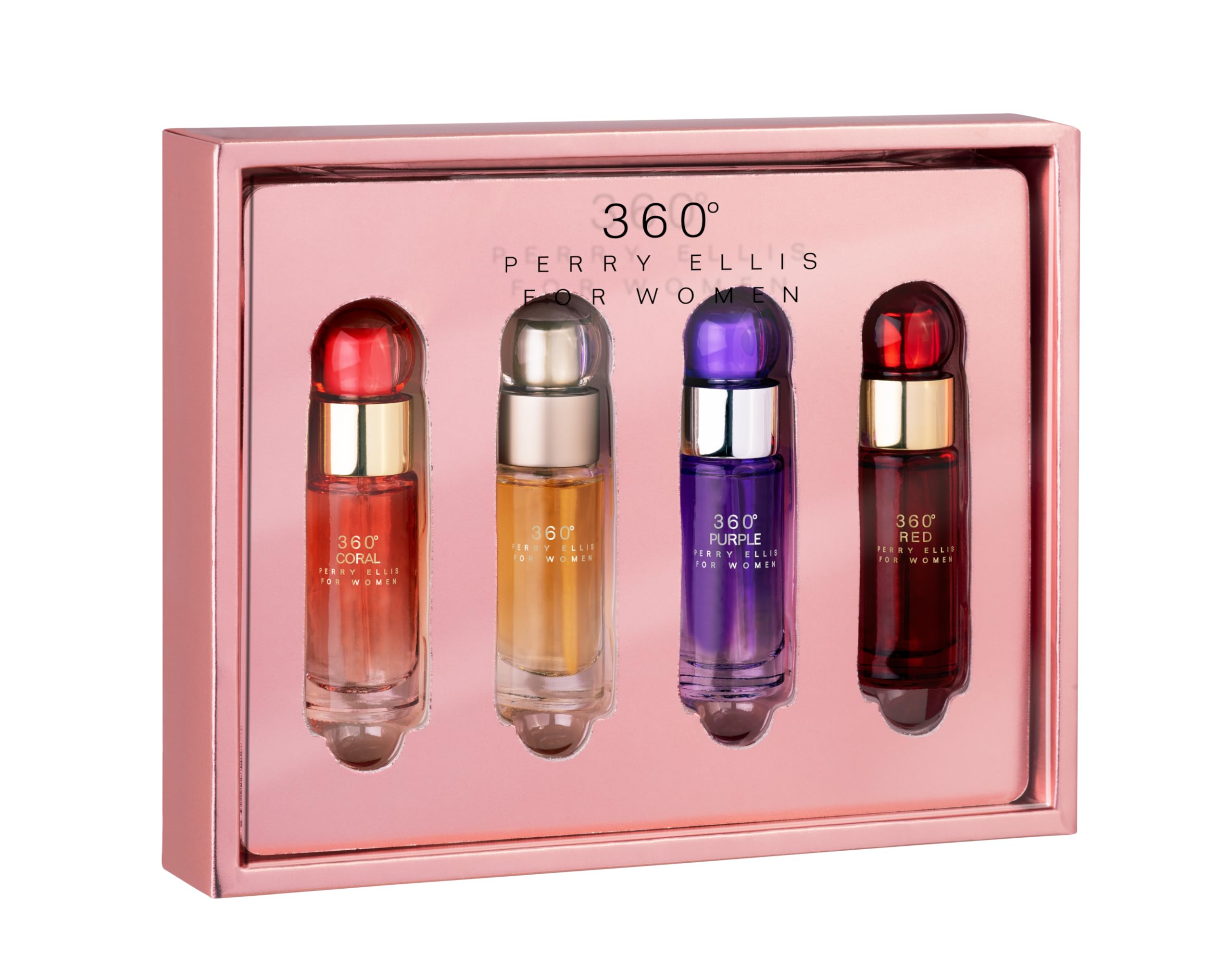 Perry Ellis 360° Women mini gift set box packaging, ideal for gifting and travel.