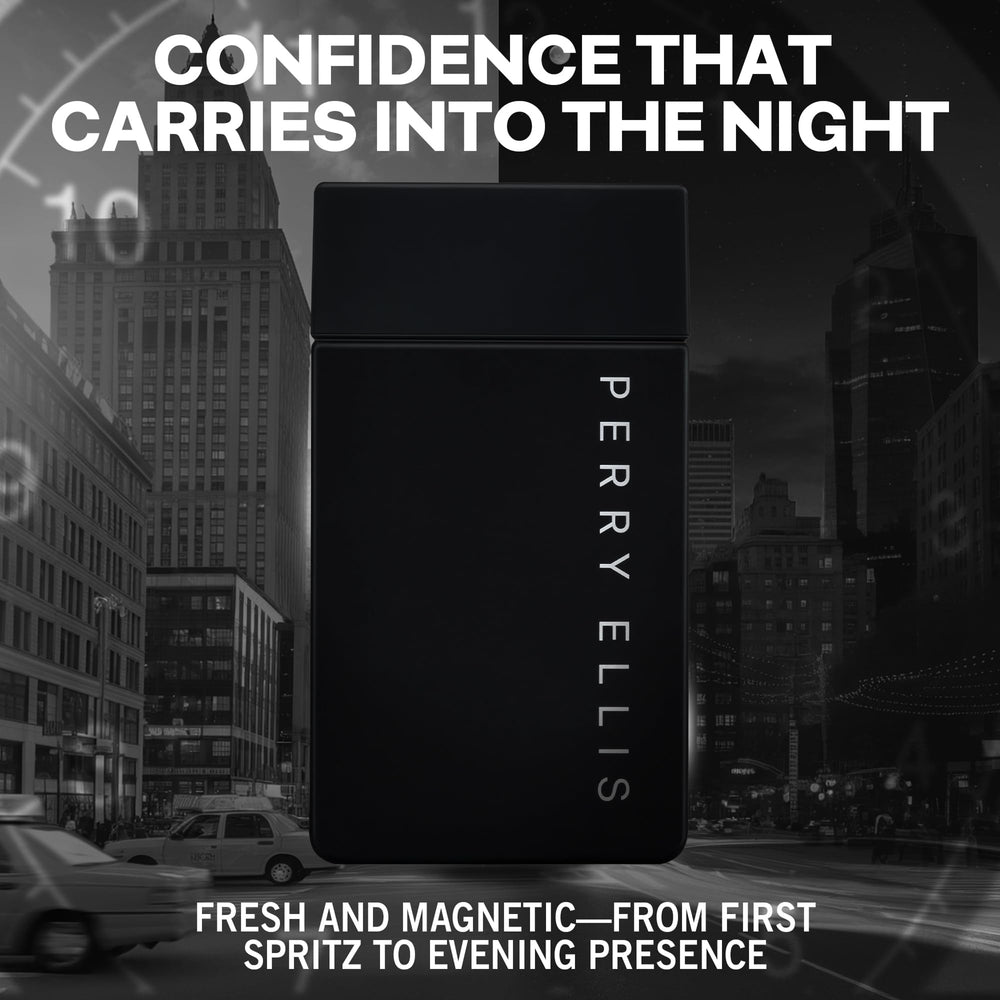 Perry Ellis Midnight amber-base note close-up highlights warm, masculine foundation.
