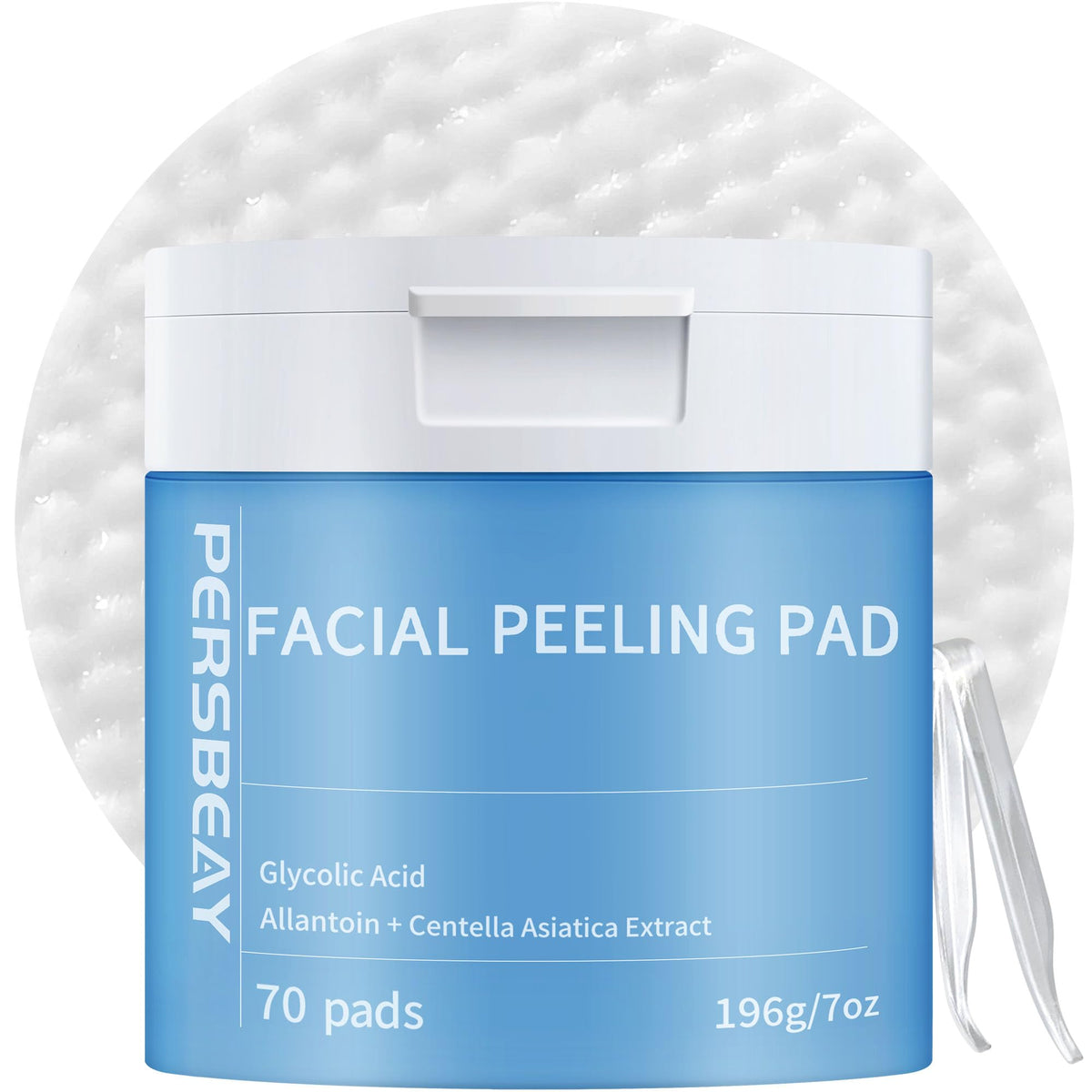 Persbeay toallitas exfoliantes con ácido glicólico, 70 unidades, renovación suave de la piel.