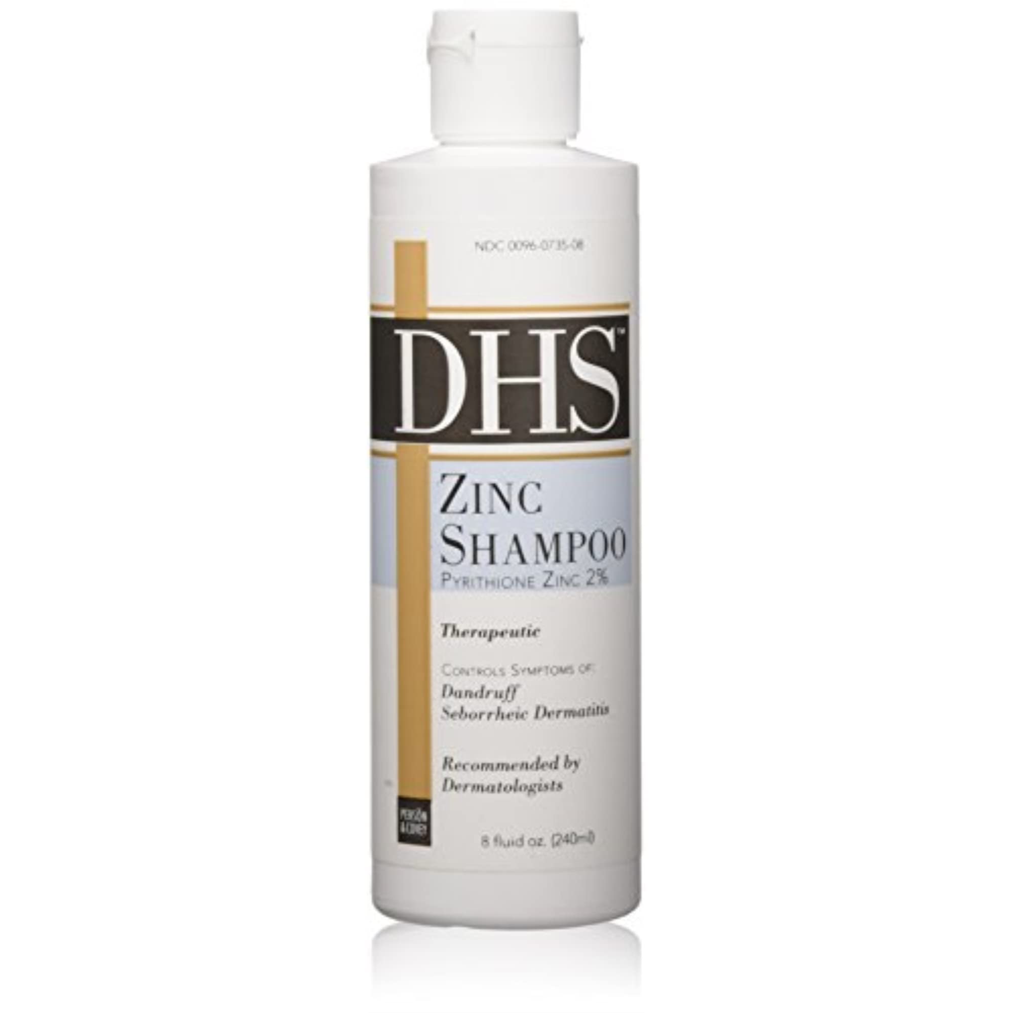 Person & Covey DHS Zinc Shampoo, botella, alivio prolongado de caspa y dermatitis.
