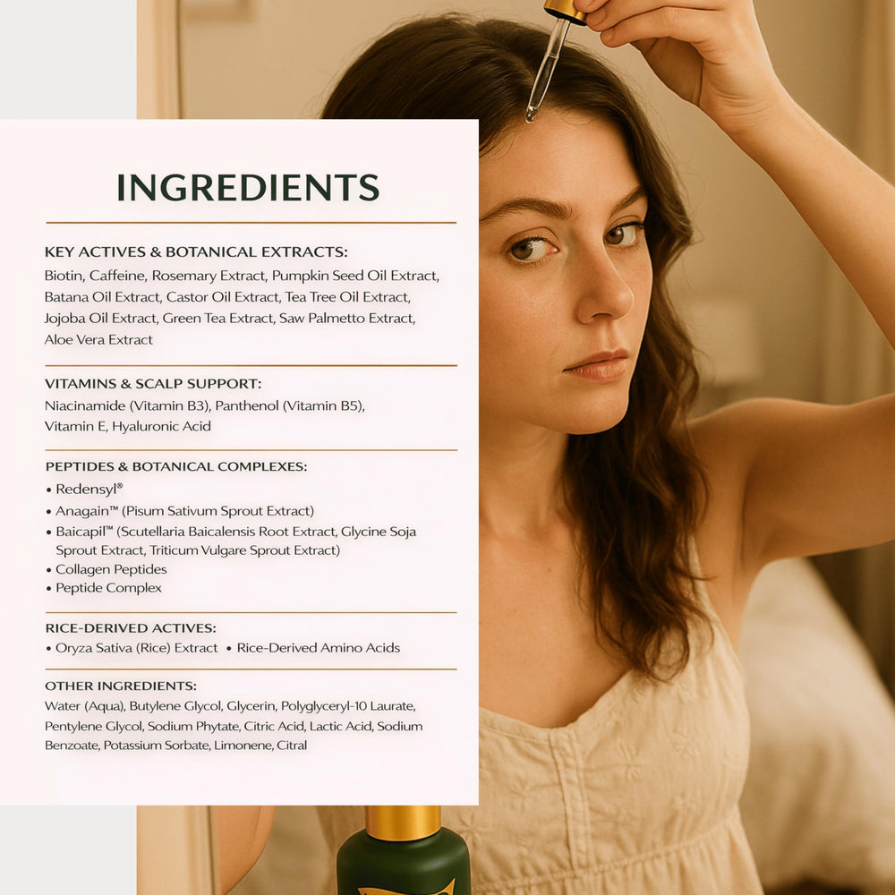After-use glow on scalp and hair after applying Persona Beauty serum
