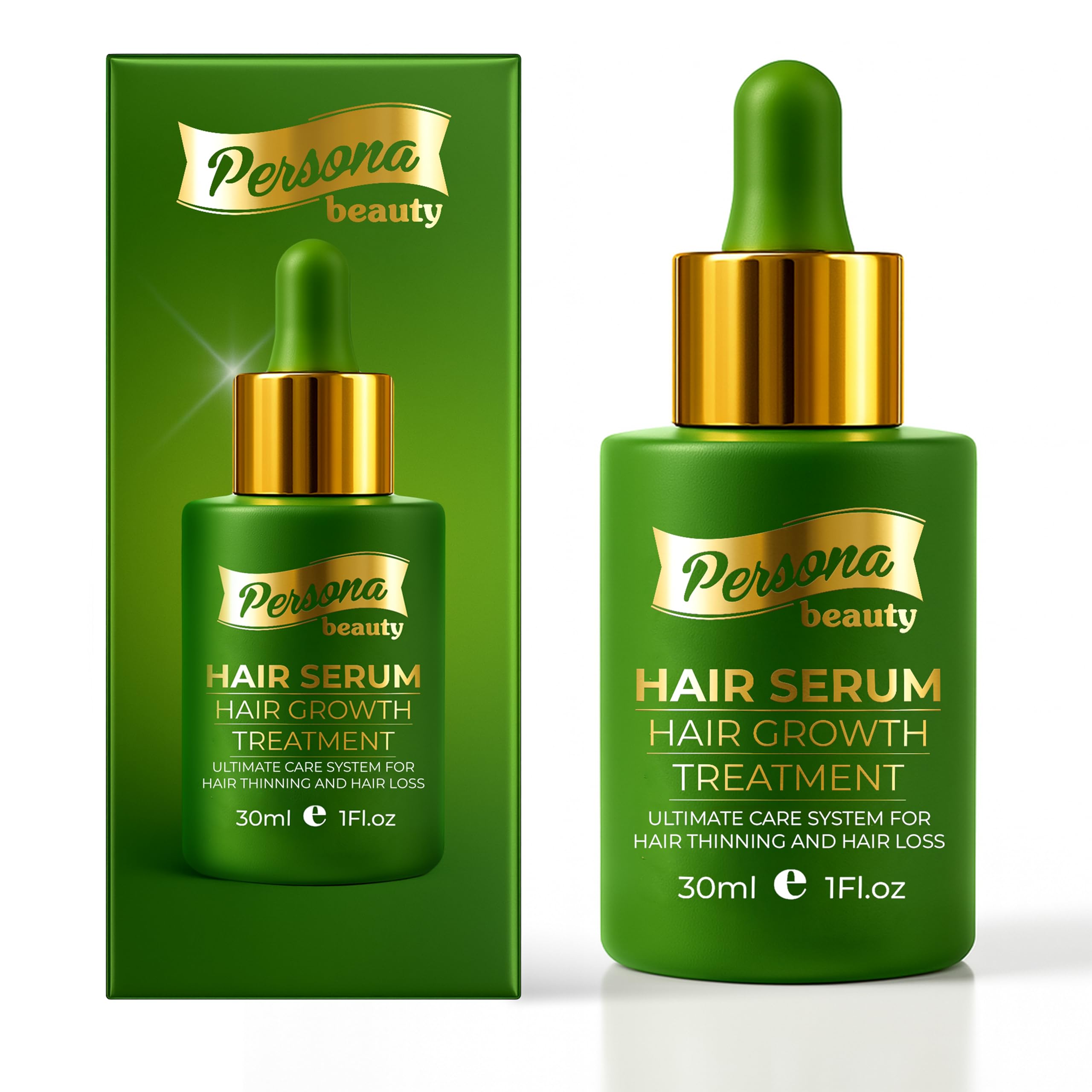 Persona Beauty Hair Growth Serum bottle showing premium packaging and design