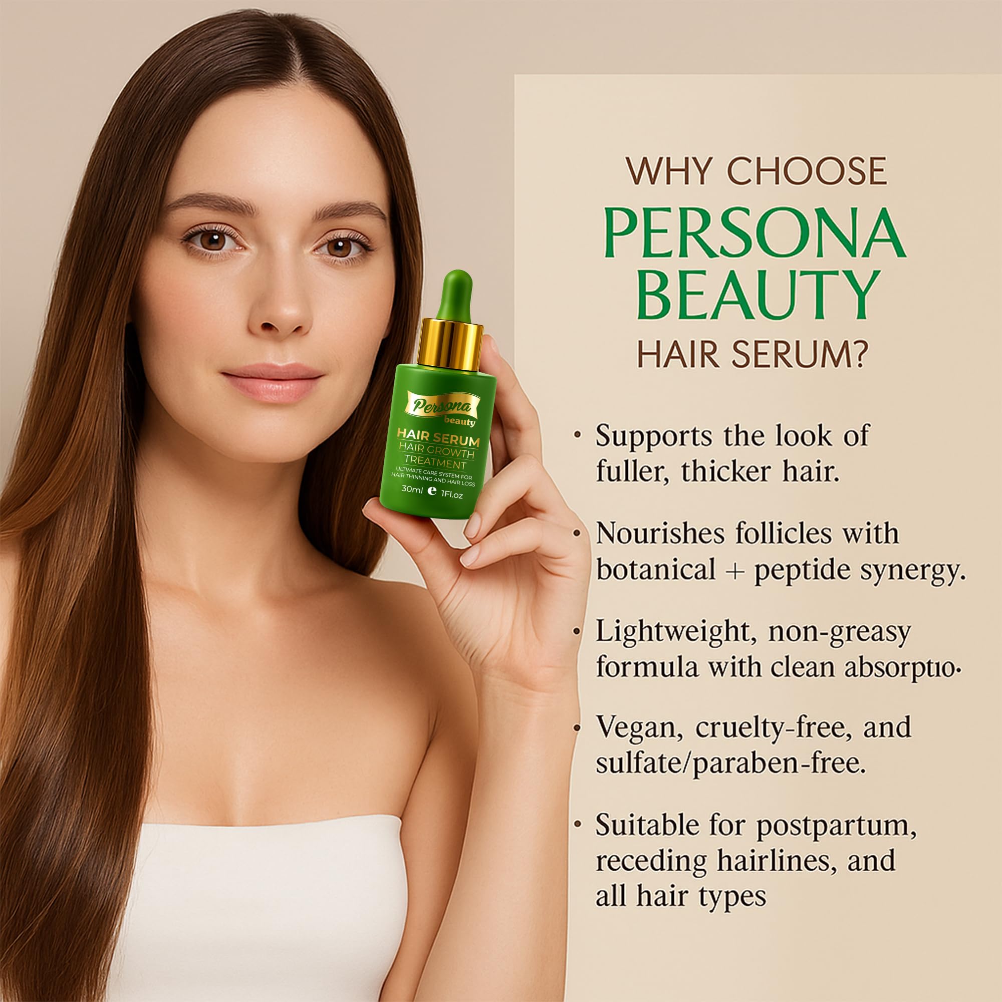 Close-up of Persona Beauty Hair Growth Serum formula