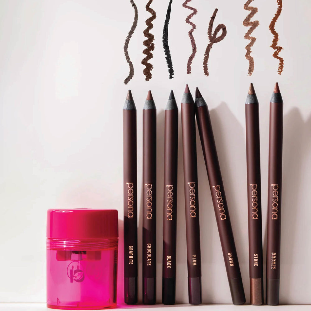 PERSONA Pencil Sharpener in compact travel-case for on-the-go touch-ups.