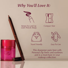 PERSONA Sharpener with eye pencil inside for crisp lines.