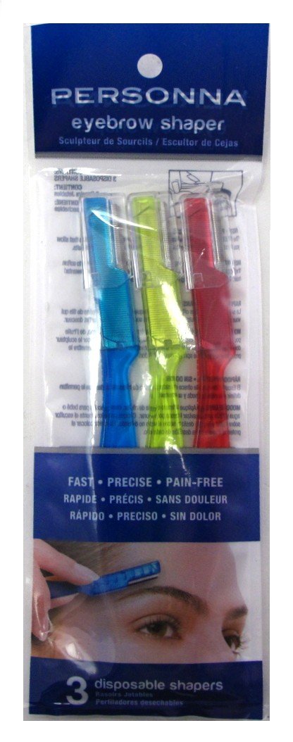 Personna Eyebrow Shapers two-pack shown on tray for quick grooming sessions.