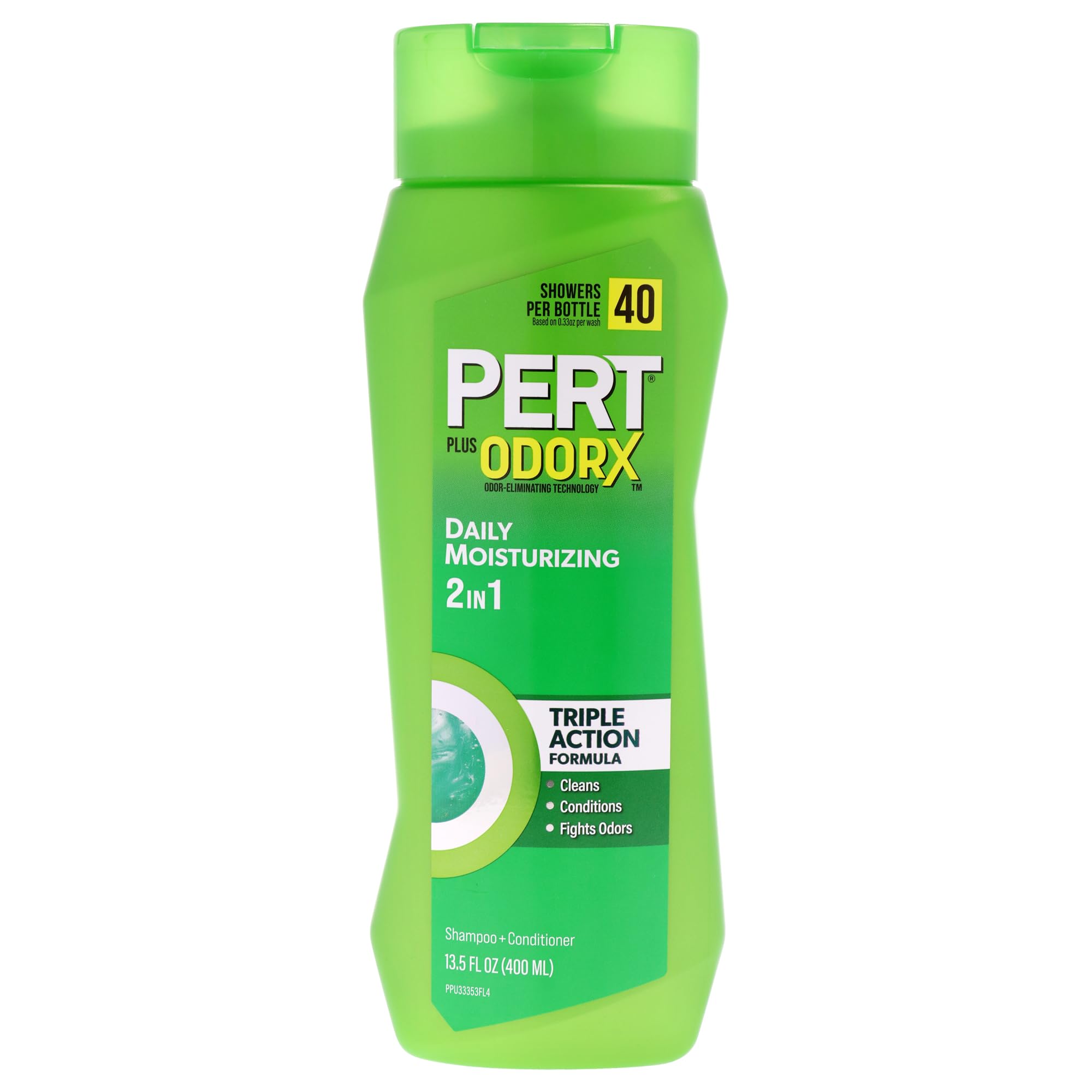 Pert Plus 2-in-1 bottle pour showing easy daily lather for normal hair