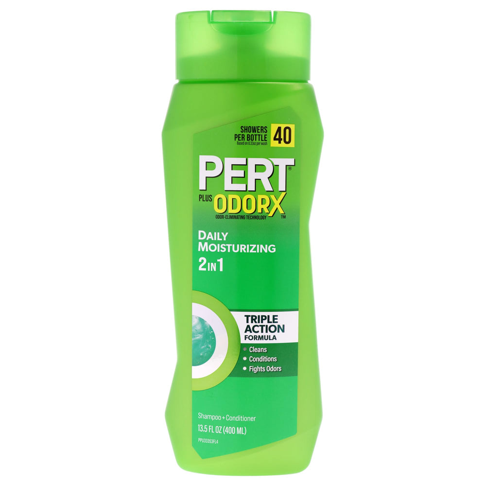 Pert Plus 2-in-1 bottle pour showing easy daily lather for normal hair