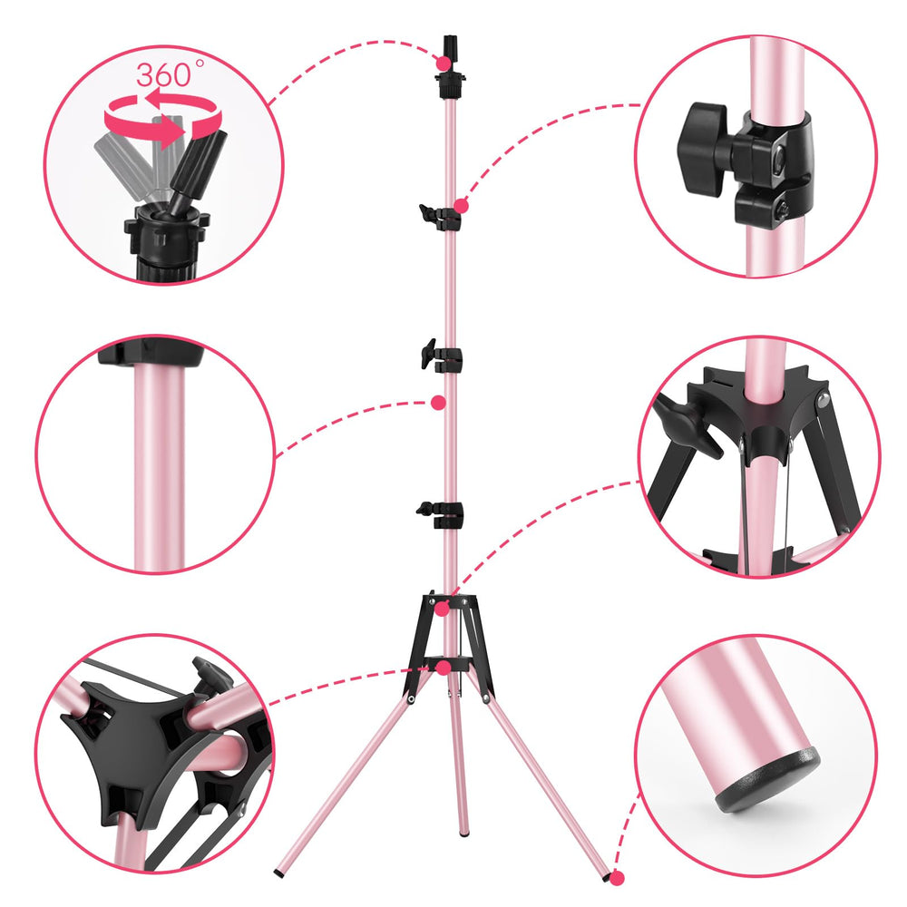 Pet Baby foldable mannequin head stand in compact form for easy transport.
