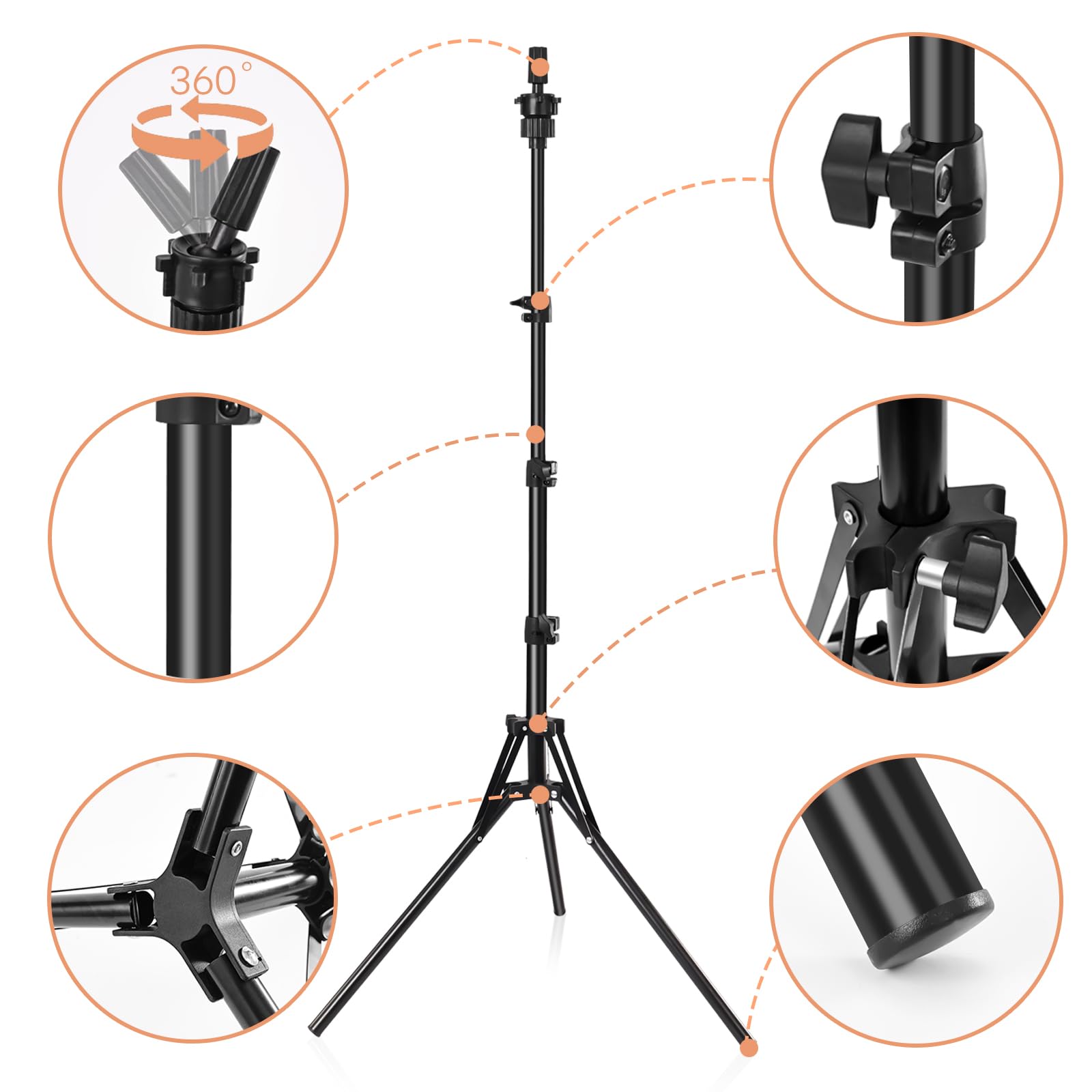 Pet Baby Wig Head Stand enables quick height adjustment during styling.