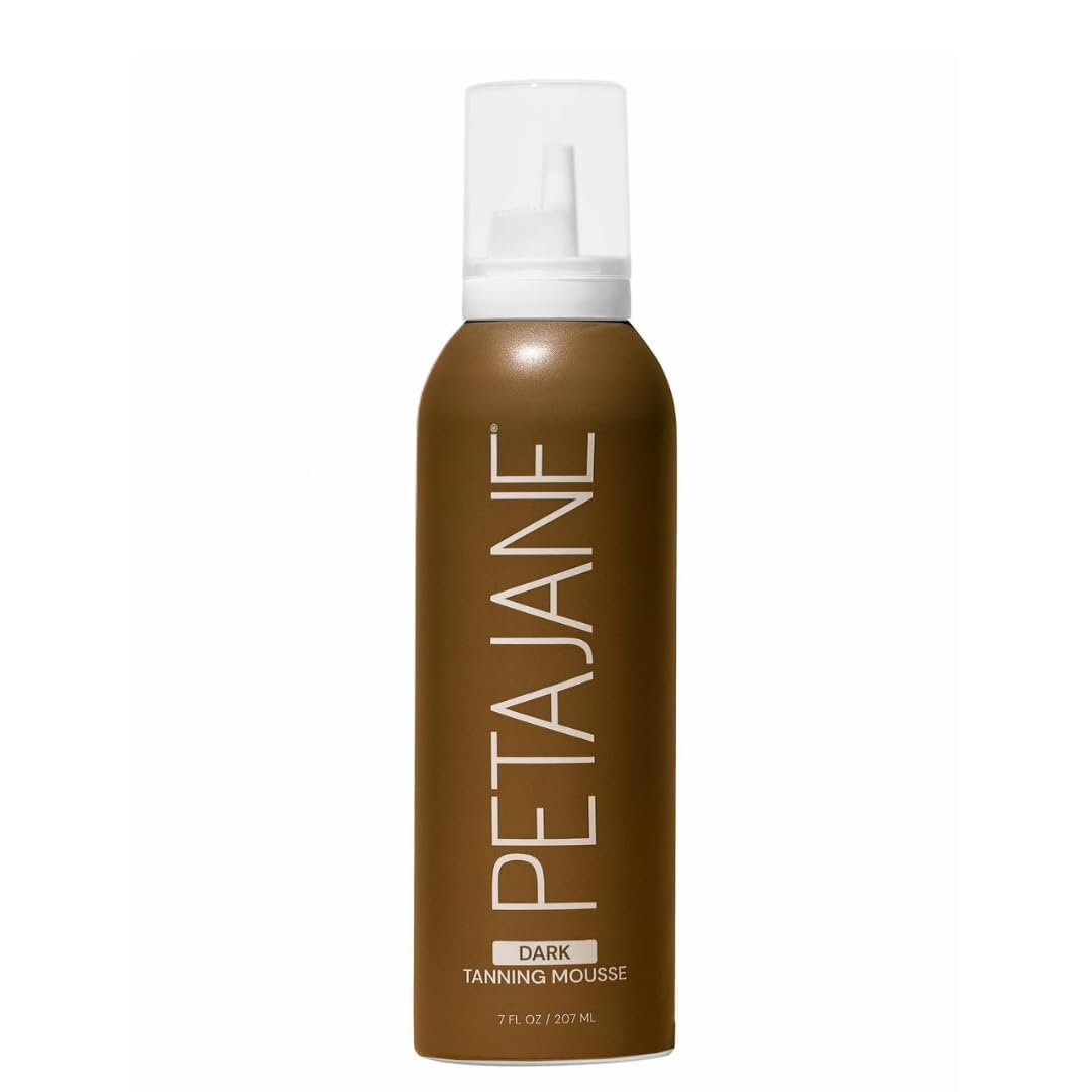 Peta Jane Dark Tanning Mousse bottle for streak-free, natural-looking tan.
