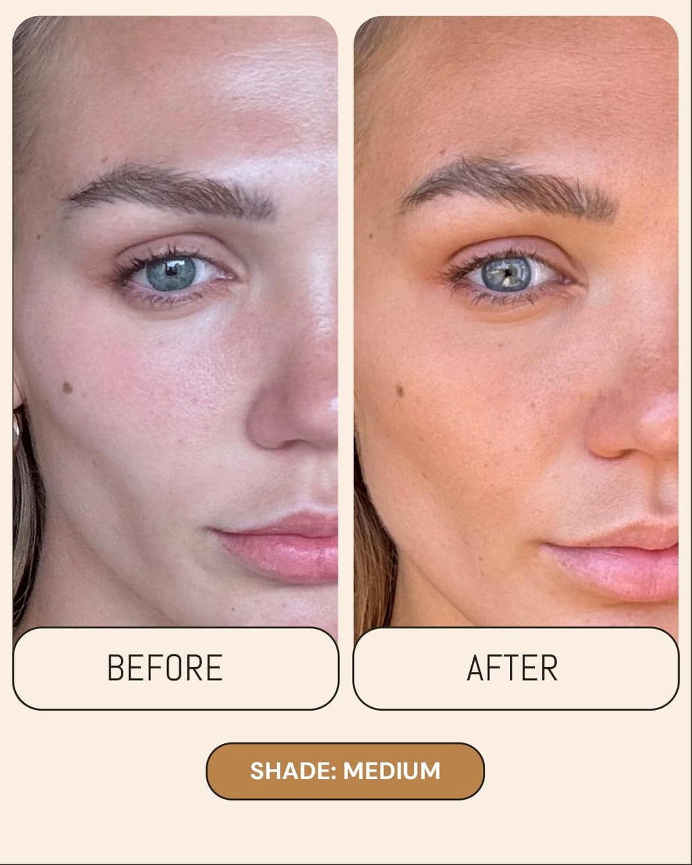 Peta Jane gradual development tan for customizable color.