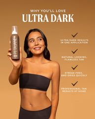 Peta Jane mousse texture demonstrates fast-drying, even application for a streak-free tan