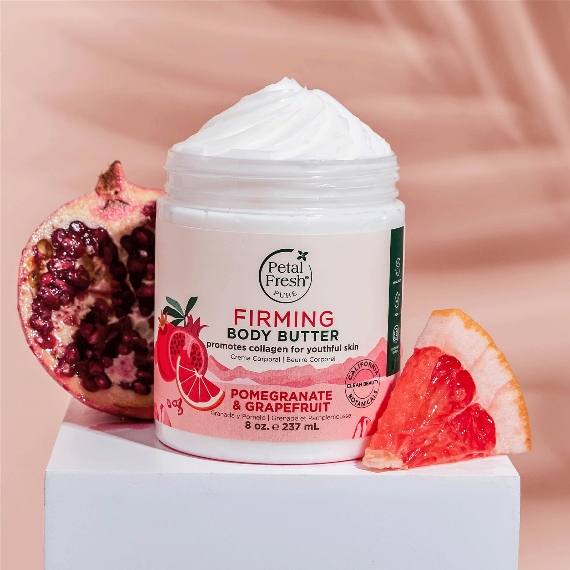 Petal Fresh Coconut Argan Shea Oil Complex close-up highlighting nourishing blend.