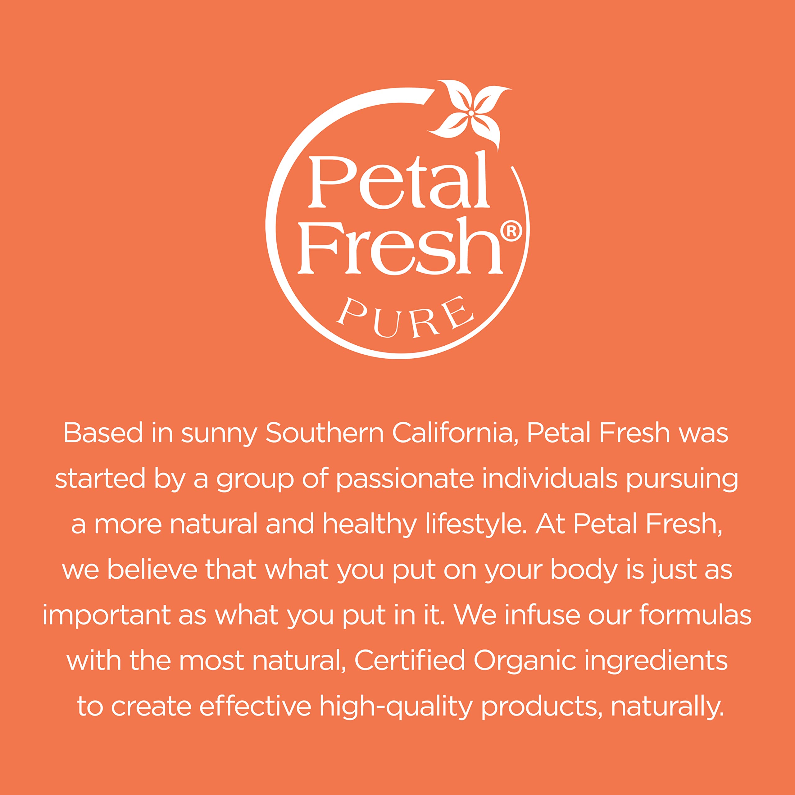 Petal Fresh natural ingredients label suggesting purity and clean beauty.