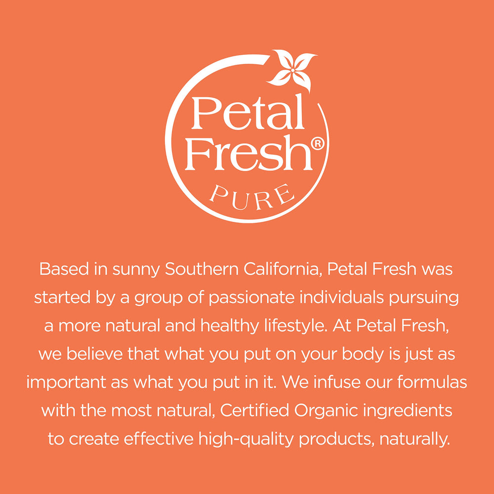 Petal Fresh natural ingredients label suggesting purity and clean beauty.