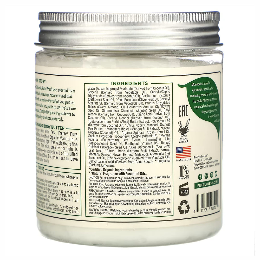 Petal Fresh Mandarin and Mango cream texture close up showing rich moisturizer.