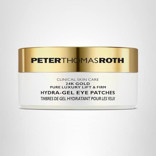 Peter Thomas Roth 24K Gold eye patches lavender aroma for soothing relief.