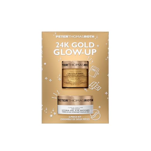 Peter Thomas Roth 24K Gold Hydra-Gel Eye Patches cooling and brightening under-eye area.