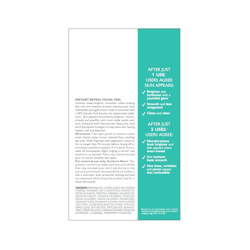 Peter Thomas Roth 30 percent glycolic acid solution swab for gentle exfoliation.