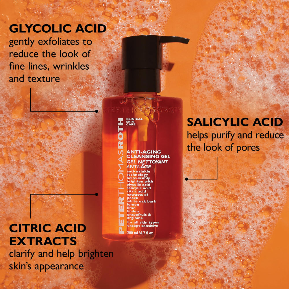 Peter Thomas Roth cleansing gel pore-focused action smooths skin texture