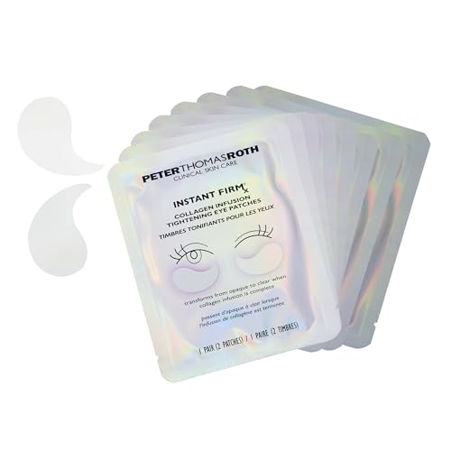 Peter Thomas Roth collagen-eye patch closeup showing tightening effect under the eye.