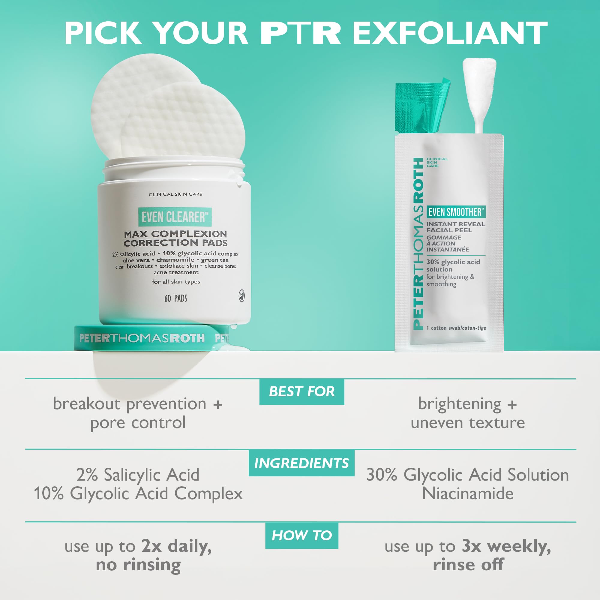 Peter Thomas Roth Even Clearer pad emphasizing aloe and chamomile for calmer skin.