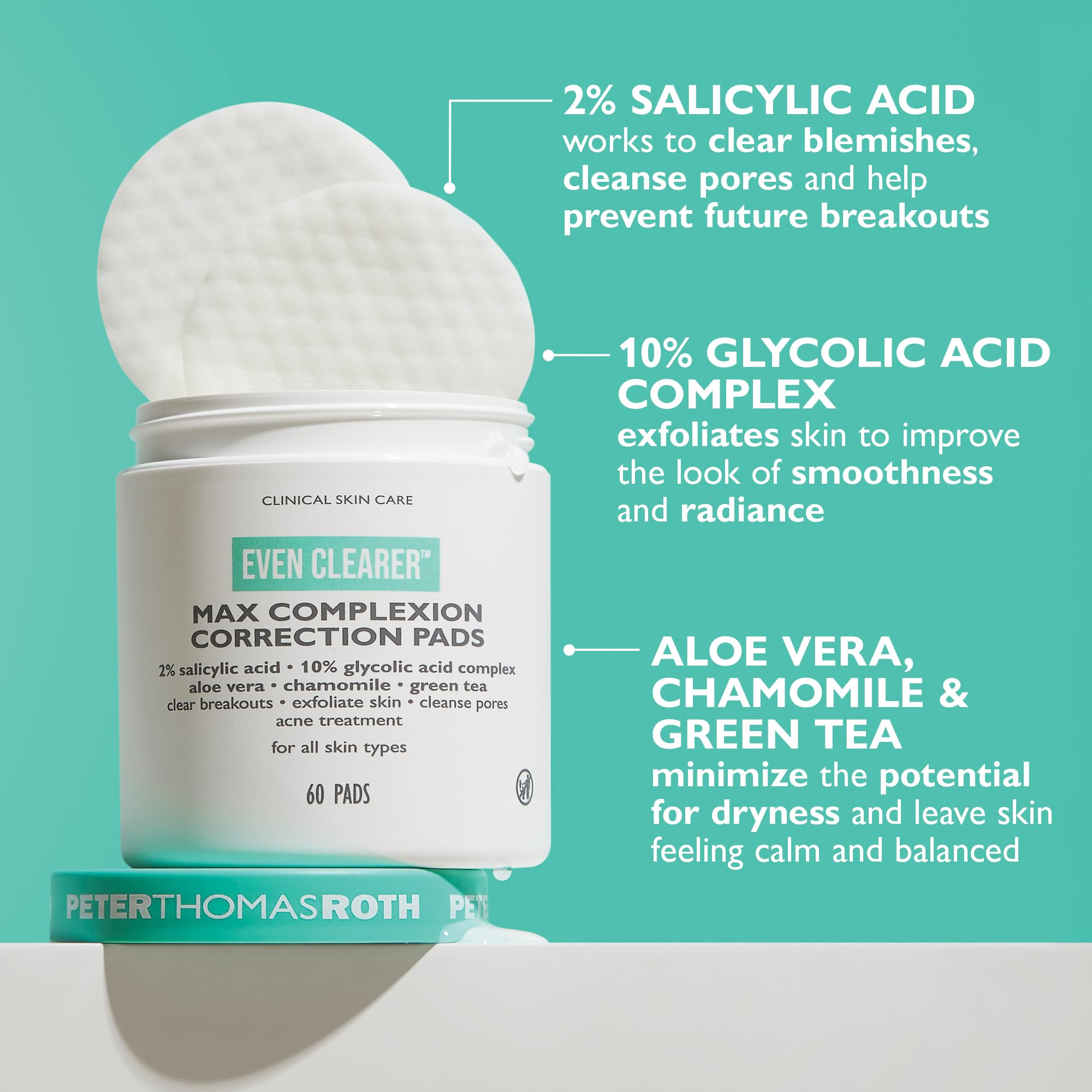 Peter Thomas Roth Even Clearer pad with green tea for antioxidant protection.