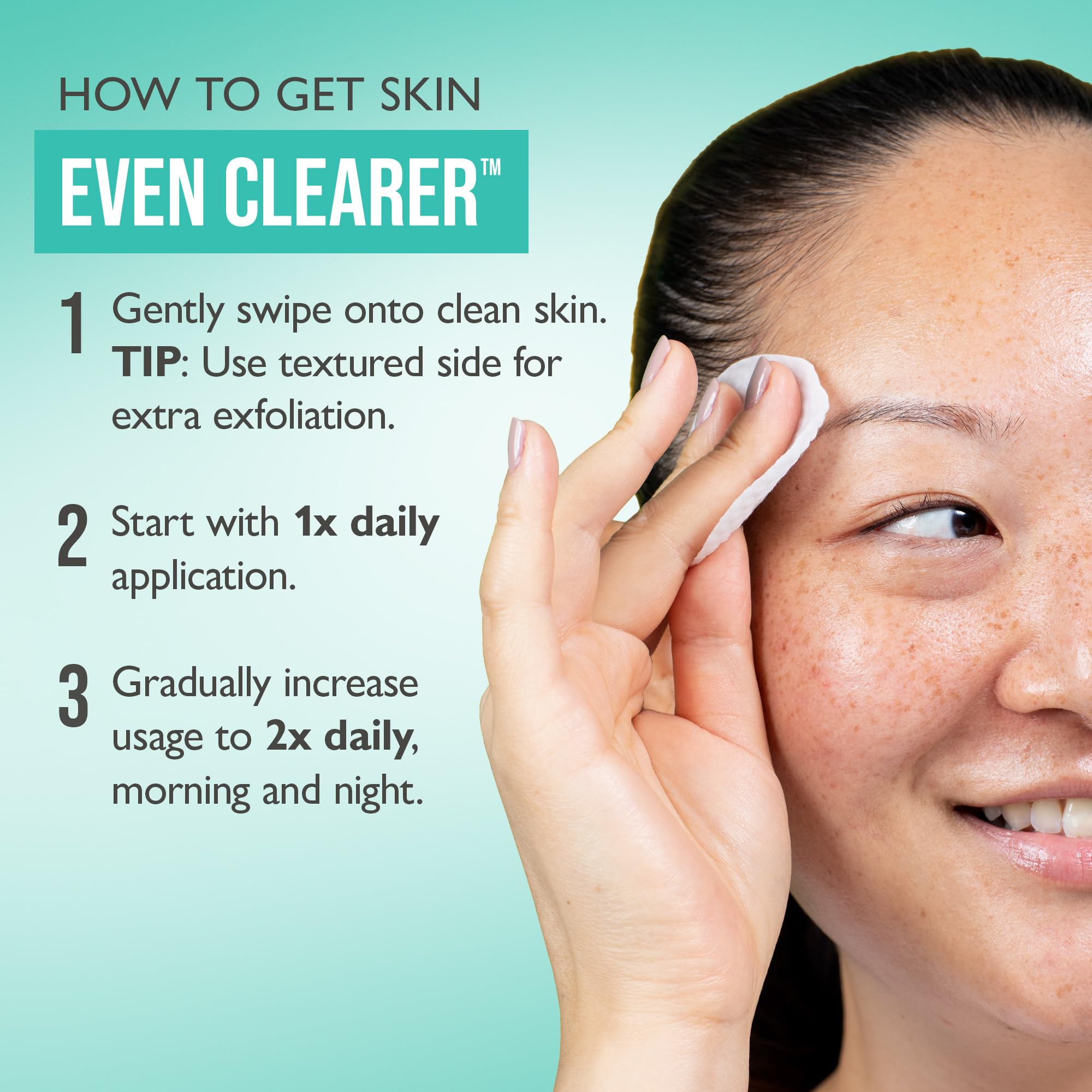 Peter Thomas Roth Even Clearer pad applied to skin to reduce shine.