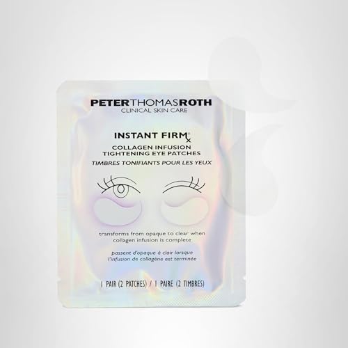 Peter Thomas Roth eye patches in their sleek packaging tray.