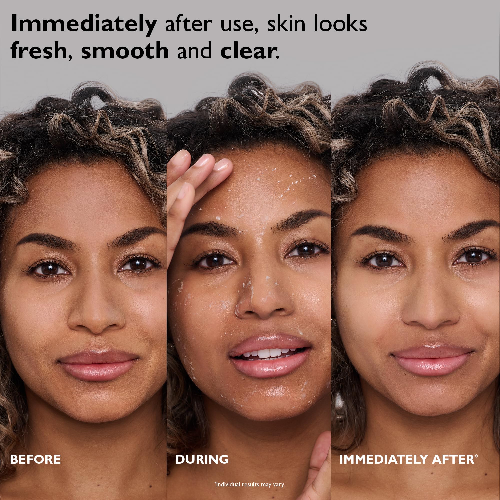 Cellulose beads in Peter Thomas Roth FIRMx Peeling Gel sweeping debris.