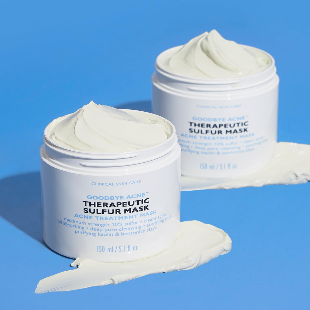 Peter Thomas Roth Goodbye Acne mask in bathroom setup ready for routine